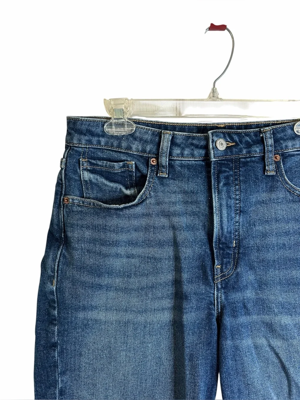 Old Navy Medium Wash OG Straight High Rise Cuffed Denim Shorts Women’s Sz 12
